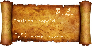 Paulics Leopold névjegykártya
